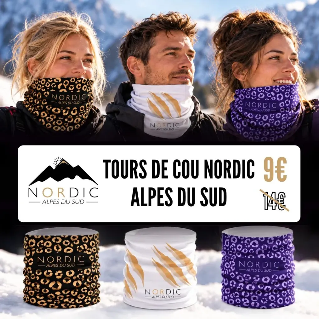 🧶Tour de Cou Nordic Alpes du Sud - Unisexe – Performance & Style (Leopard)